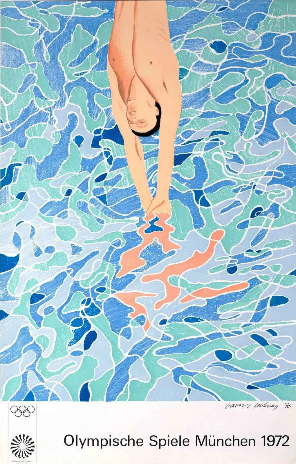Original David Hockney exhibition poster from the Kensington Poster Gallery collection