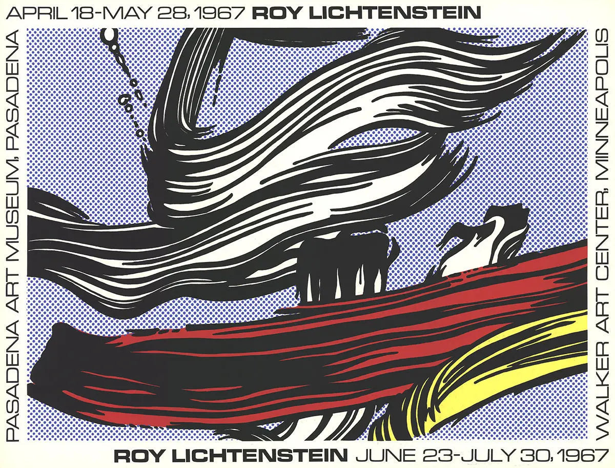 Roy Lichtenstein Brushstrokes 1967 Pasadena Art Museum exhibition poster