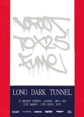 Graffiti-style text on a red and white background with event details at the bottom.