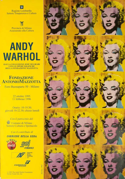 Andy Warhol Marilyn Diptych vintage pop art poster on linen, featuring iconic Marilyn Monroe silk screen print.