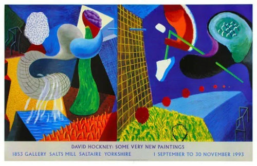 David Hockney The Other Side 1993 offset lithograph art print showing vibrant abstract colors and intricate design details.