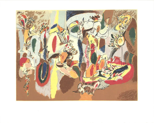 Arshile Gorky serigraph titled "The Liver is the Cock's Comb" from 1991, featuring abstract shapes and bold colors.