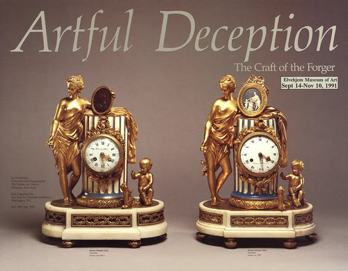 Artful Deception 1991 exhibition poster offset lithograph print featuring abstract artwork by unknown artist.
