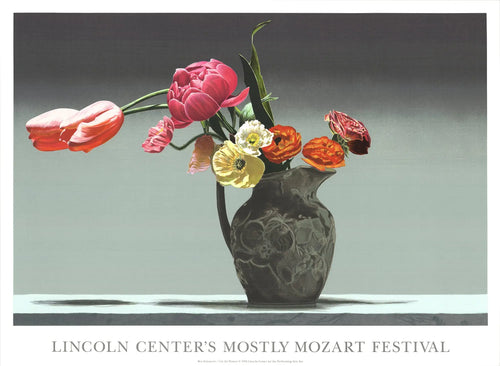 Ben Schonzeit floral serigraph art poster from 1994 featuring Wedgewood design at Lincoln Center, vibrant and detailed artwork.