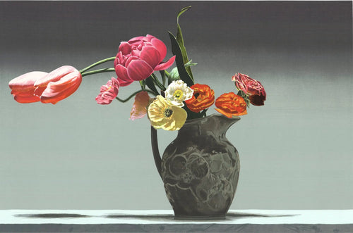 Ben Schonzeit floral serigraph poster from 1994 featuring Wedgewood design at Lincoln Center, vibrant artistic print.