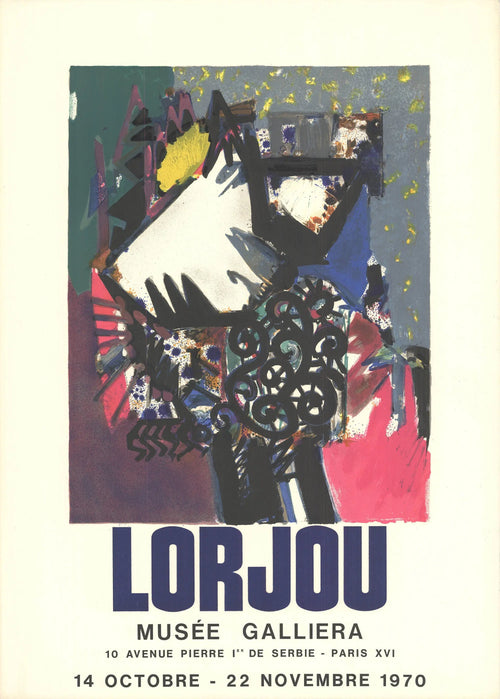 Original Bernard Lorjou Le Concept 1970 lithograph poster showcasing vibrant abstract artwork from the exhibition.