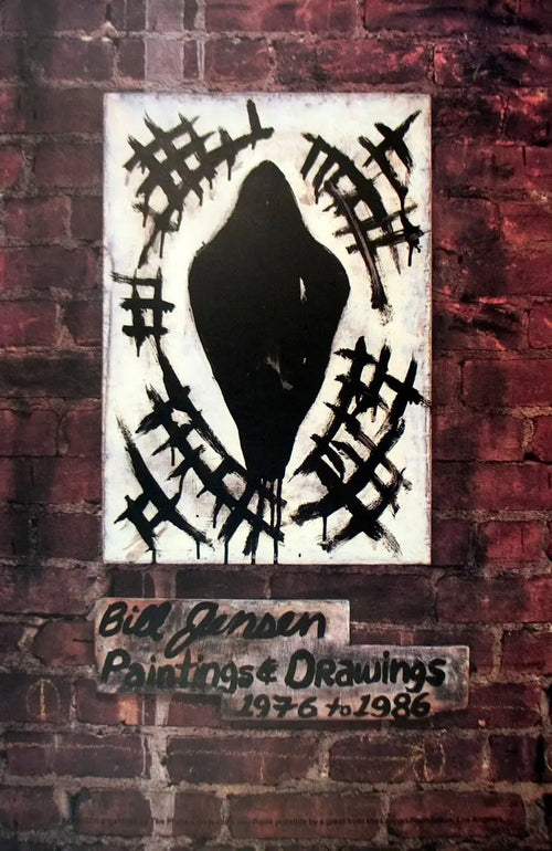 Bill Jensen Philadelphia Art Museum exhibition offset lithograph art poster featuring abstract design and vibrant colors.