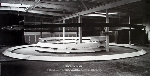 Bruce Nauman Leo Castelli 1978 exhibition offset lithograph poster showcasing abstract artwork by the American artist.