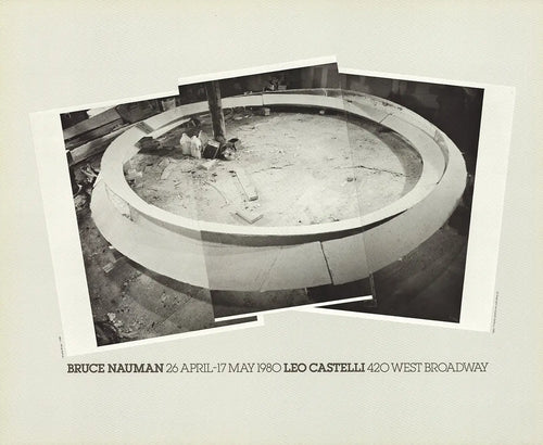 Bruce Nauman Smoke Rings 1980 exhibition poster print featuring abstract smoke ring artwork by the artist.