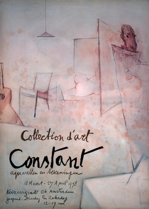 Vintage offset lithograph art poster from the Constant Collection, 1978, featuring abstract and colorful artwork.