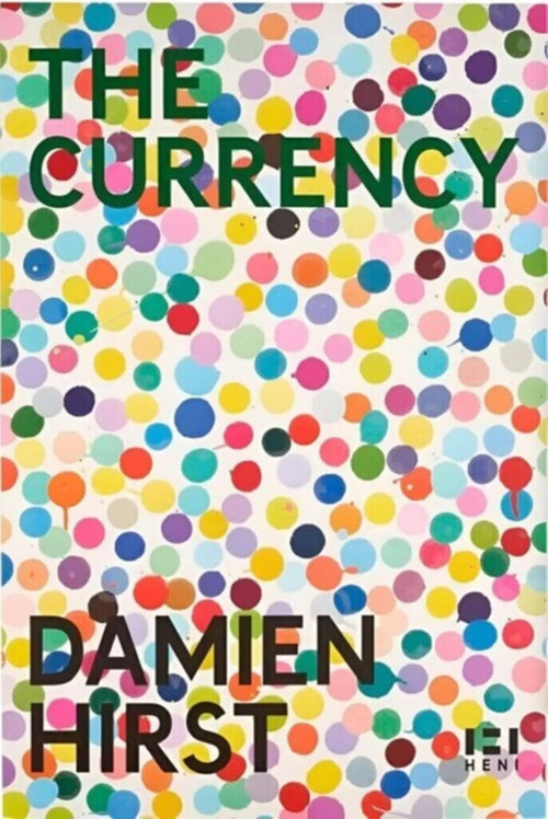 Blue Damien Hirst The Currency 2020 offset lithograph fine art poster featuring vibrant abstract design and detailed print artwork.