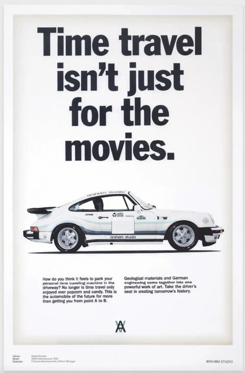 Set of 5 limited edition Daniel Arsham fictional advertisement offset prints showcasing unique artwork and creative designs.