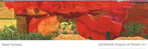 Limited edition David Hockney exhibition poster featuring his 2011 Grand Canyon artwork, showcasing vibrant landscape art.