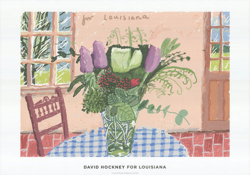 Limited edition David Hockney giclee poster from the Louisiana 2020 exhibition, featuring vibrant contemporary artwork.