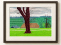 Limited edition David Hockney Untitled 2020 art print, featuring vibrant colors and abstract design, by renowned artist David Hockney.