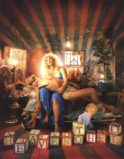 David LaChapelle lithograph poster featuring Kurt Cobain and Courtney Love from the 2006 exhibition, showcasing vibrant artistic imagery.
