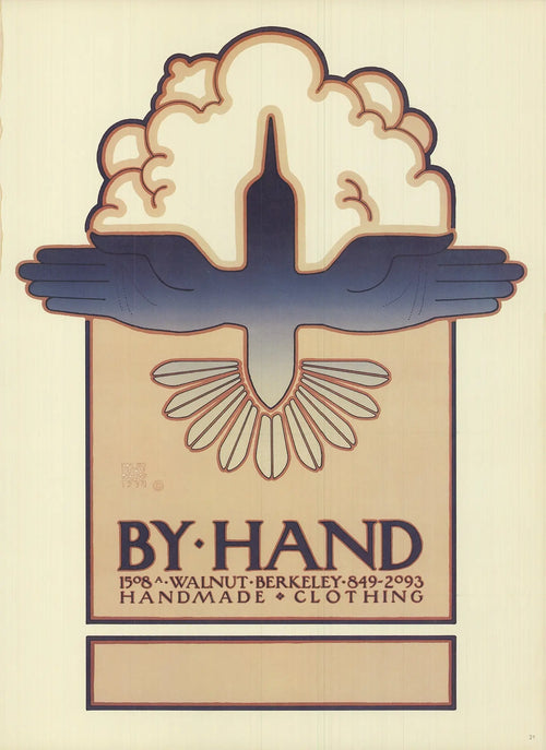 Vintage 1978 David Lance Goines by Hand offset lithograph art poster showcasing intricate design and bold colors.