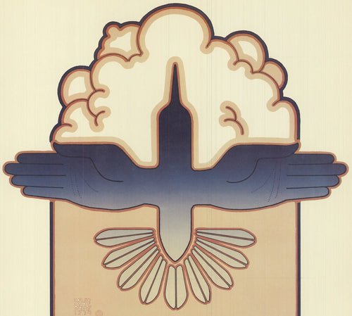 Vintage 1978 David Lance Goines by Hand offset lithograph art poster featuring detailed, colorful print of Goines' classic design.