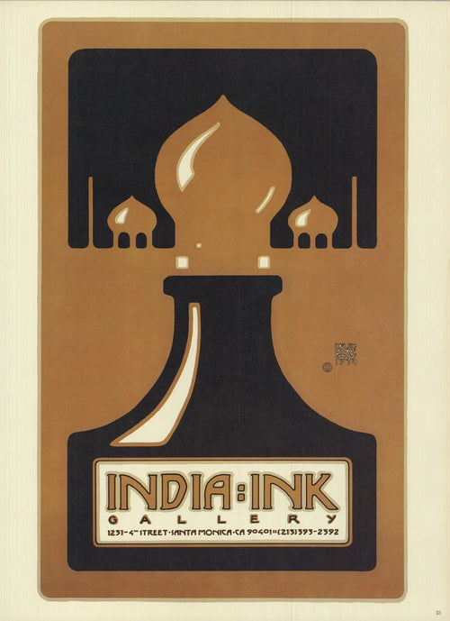 Vintage exhibition poster by David Lance Goines featuring India Ink artwork from the 1978 gallery show.