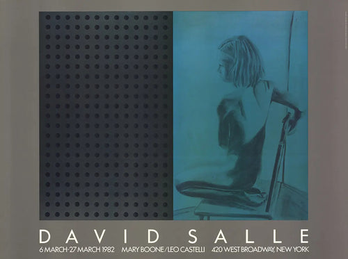 Original David Salle 1982 exhibition offset lithograph poster featuring abstract art and vibrant colors.