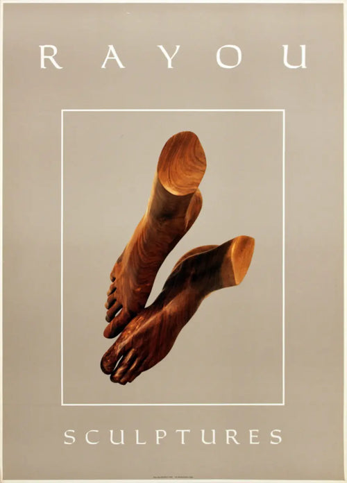 Dominique Rayou sculpture-themed offset lithograph exhibition art poster featuring abstract sculpture designs and artistic imagery.