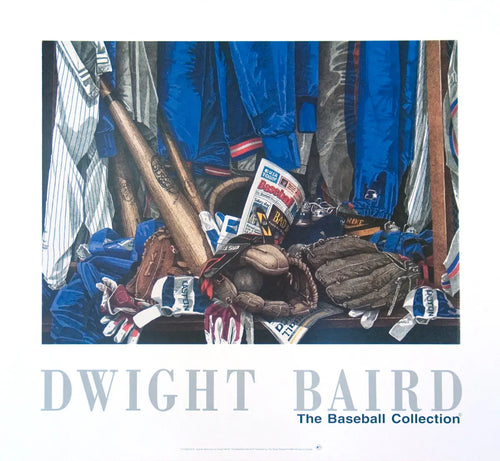 Limited edition Dwight Baird baseball lithograph print titled "The Right Stuff" featuring detailed artwork of the athlete.