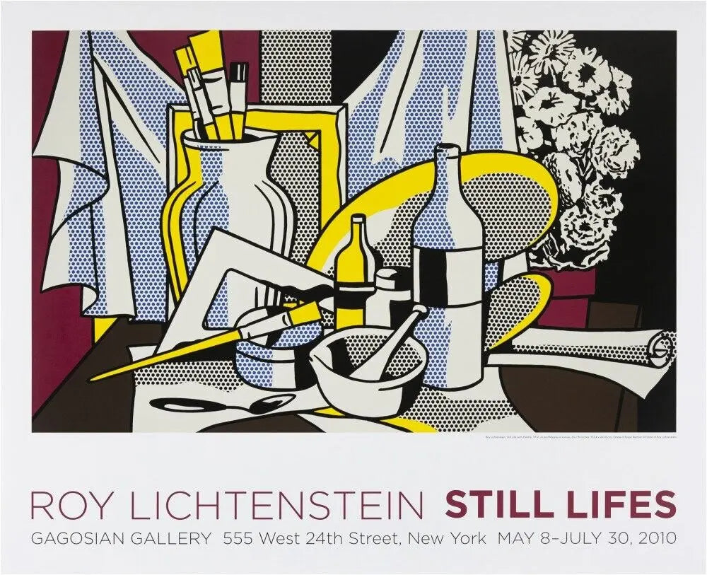 Roy Lichtenstein Still Life With Palette Rare Exhibition Art Poster