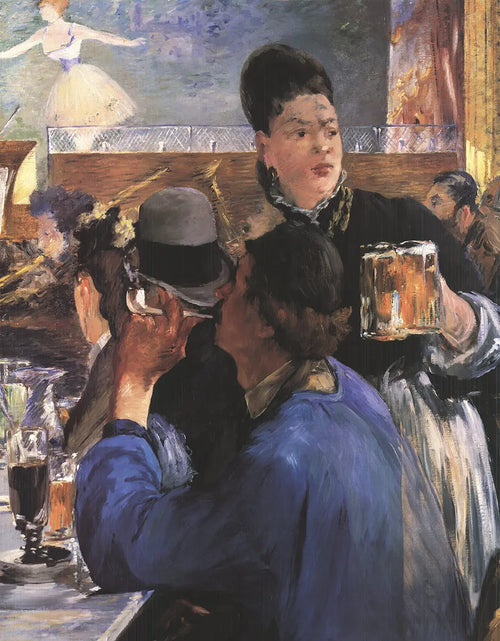 Offset lithograph poster of Edouard Manet's The Waitress from the 1996 exhibition, featuring a detailed image of the artwork.