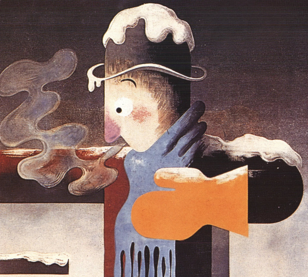 Vintage poster for Vin Tonique au Quinquina by A.M. Cassandre, 1998, featuring bold graphic design and vibrant colors.