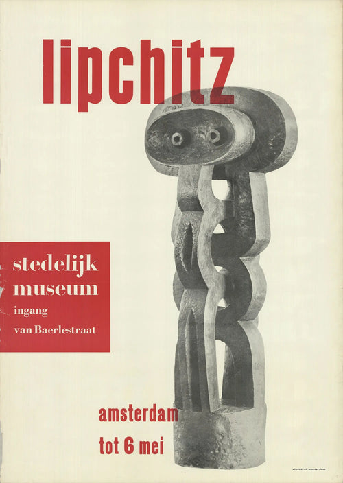 A.R. Penck Lipchitz 1965 exhibition offset lithograph poster featuring abstract artwork from the Stedelijk Museum collection.