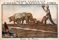 Original 1917 Credit Lyonnaise Terre de France lithograph by Abel Faivre, featuring detailed vintage French landscape artwork.