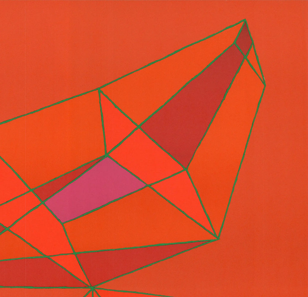 Original Achille Perilli Marlborough Zurich 1973 abstract lithograph poster showing vibrant geometric shapes and bold colors.
