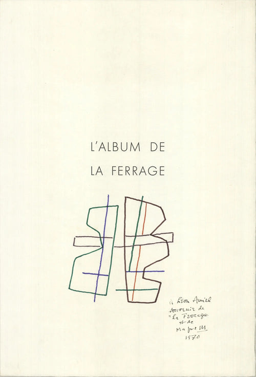 Abstract lithograph art print by Alberto Magnelli titled L'Album De La Ferrage 1970, featuring bold shapes and vibrant colors.