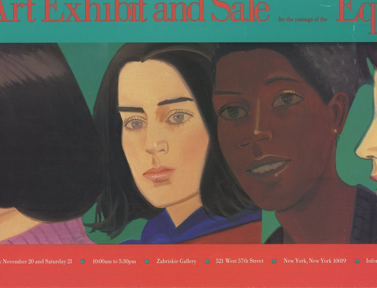 Alex Katz 1972 Equal Rights Amendment original lithograph poster, featuring bold graphic artwork from the exhibition.