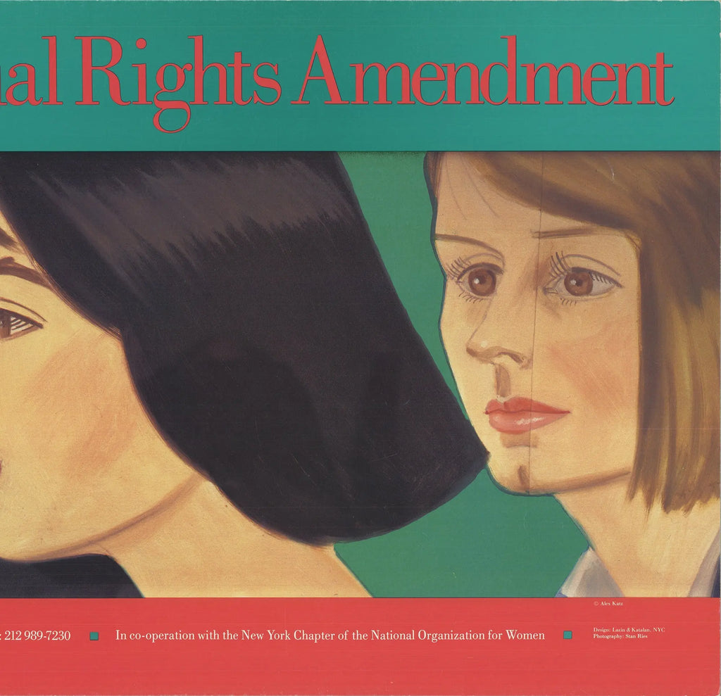 Original Alex Katz 1972 Equal Rights Amendment lithograph poster showing bold artwork and historical design, suitable for art and history collections.