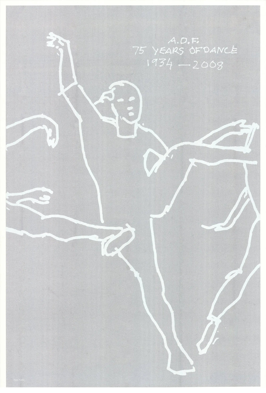 Original Alex Katz serigraph poster celebrating 75 years of American dance, featuring vibrant artwork and bold design elements.
