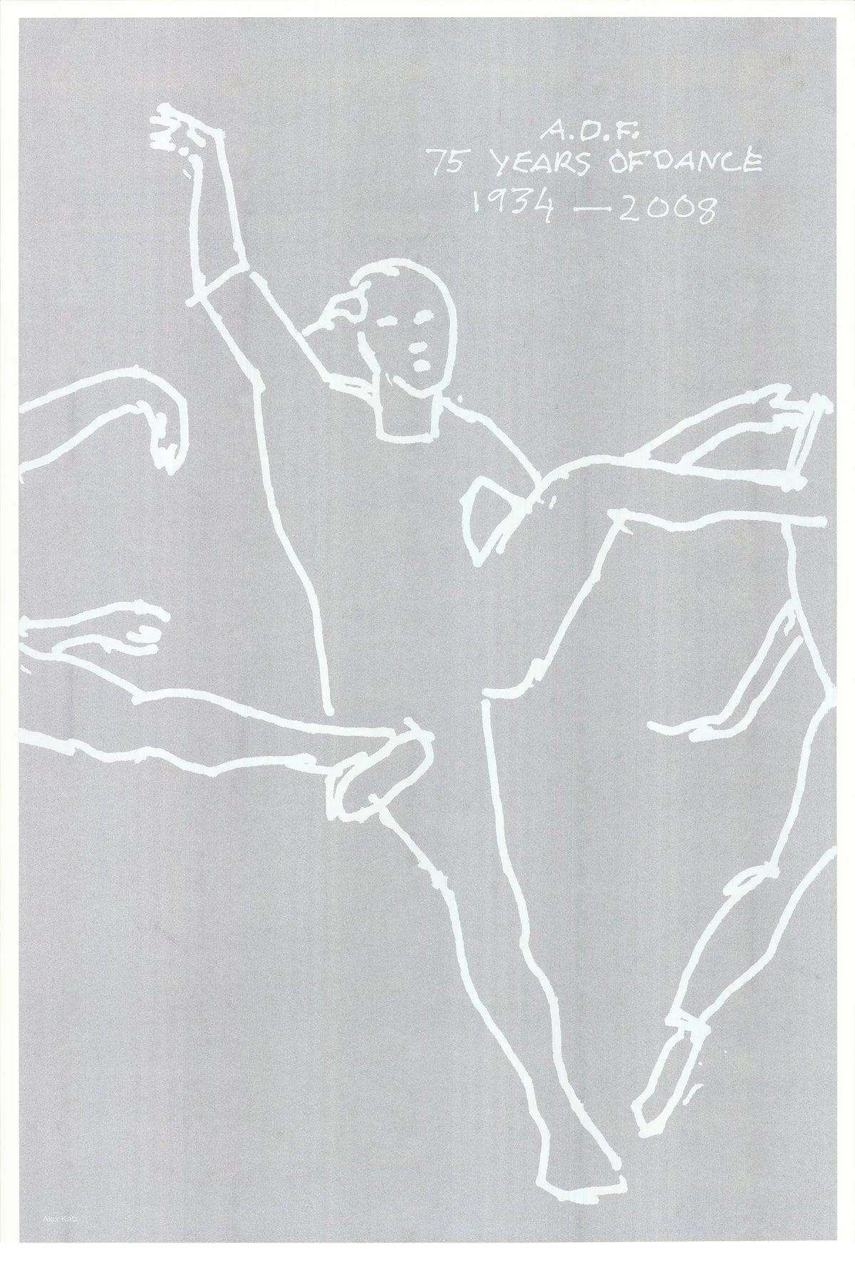 Original Alex Katz serigraph poster celebrating 75 years of American dance, featuring vibrant artwork and bold design elements.