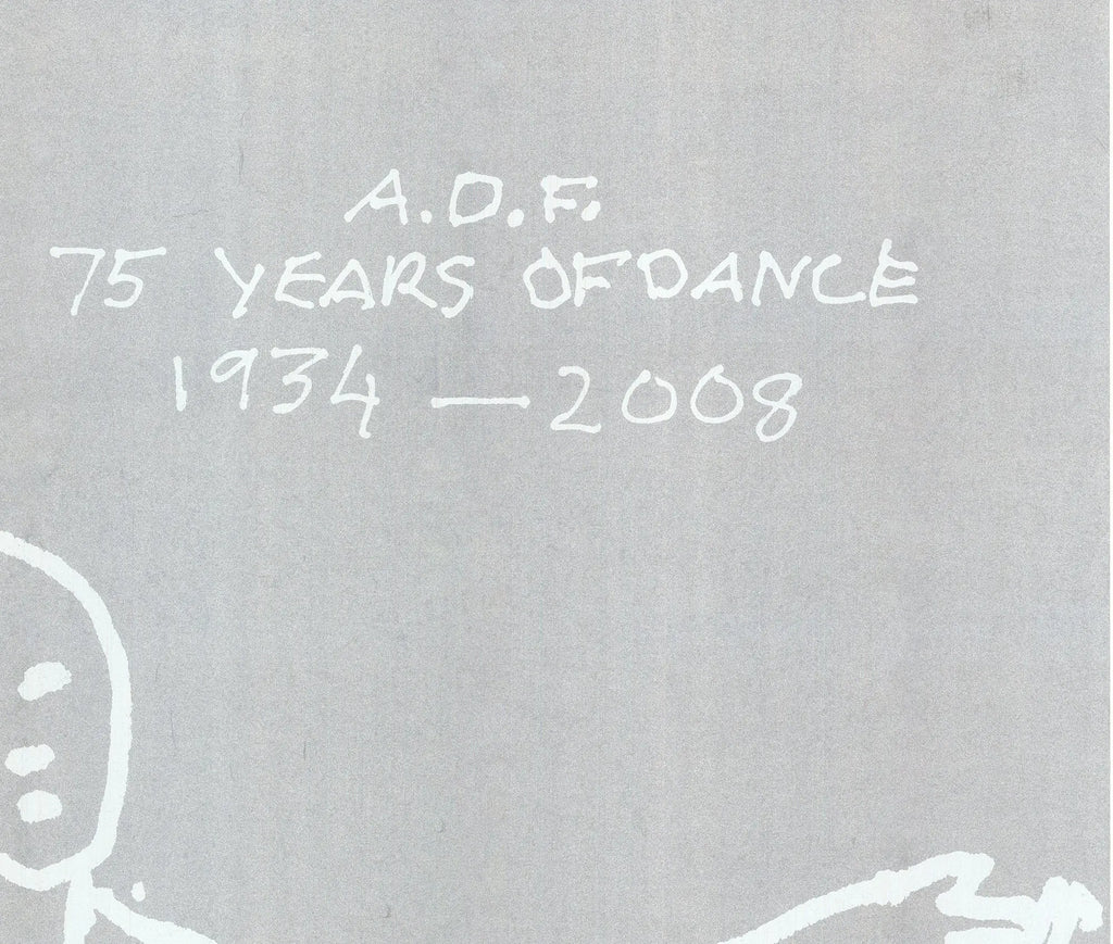Original Alex Katz 75 Years of American Dance 2008 serigraph poster featuring vibrant abstract dance imagery by the artist.