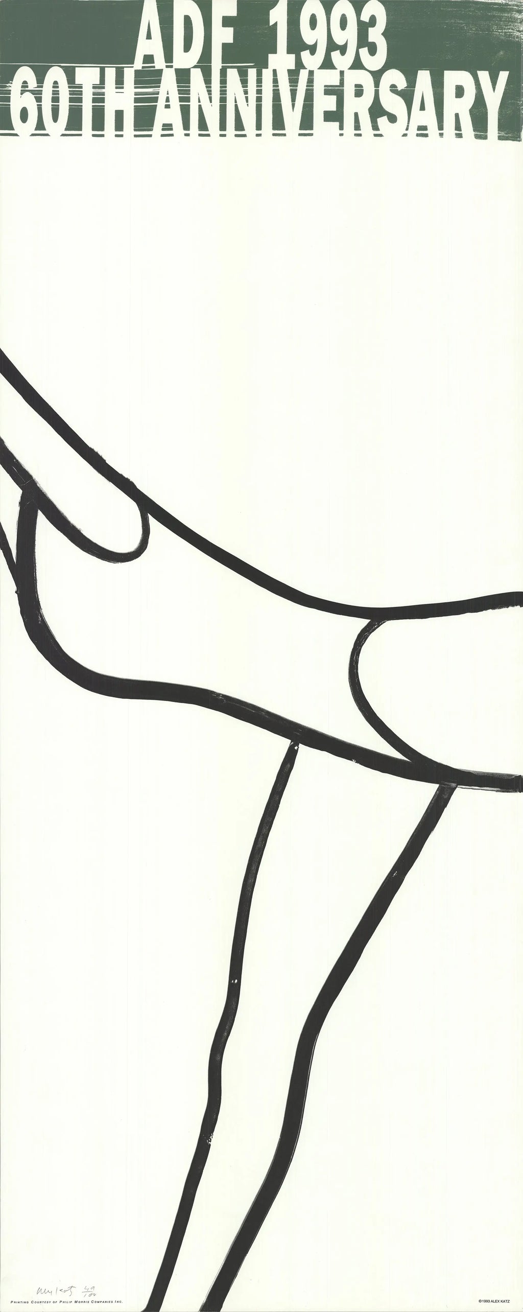 Original Alex Katz American Dance Festival 1993 signed limited edition lithograph, featuring abstract dance-inspired artwork.