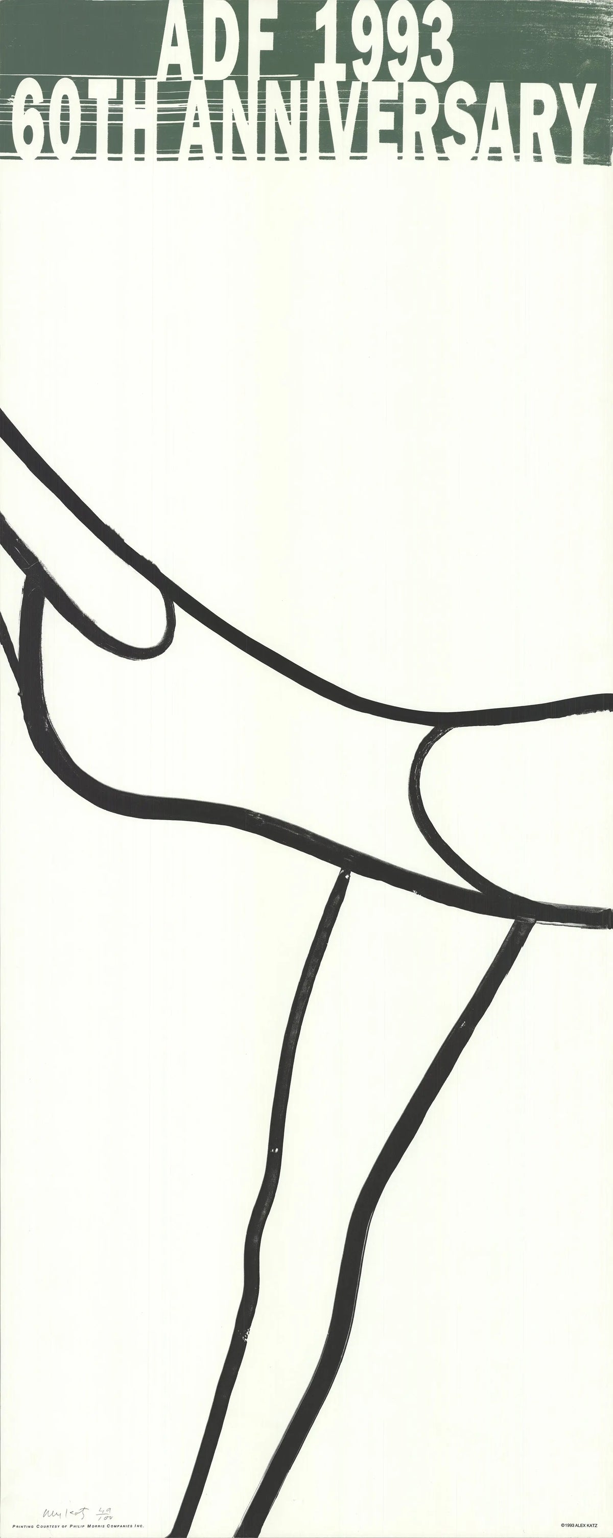 Original Alex Katz American Dance Festival 1993 signed limited edition lithograph, featuring abstract dance-inspired artwork.