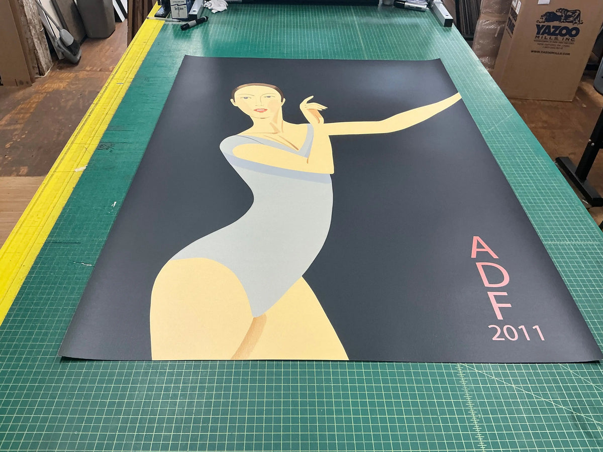 Original Alex Katz Sarah American Dance Festival 2011 large serigraph poster featuring vibrant abstract dance scene artwork.