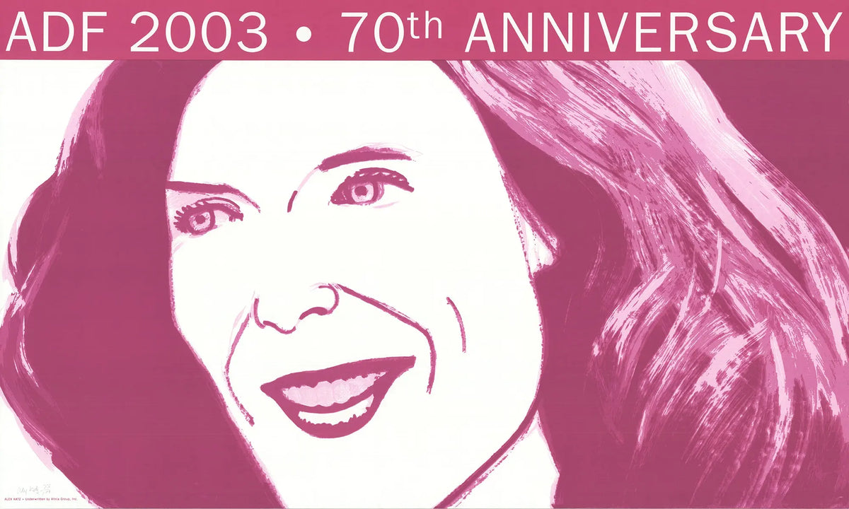 Signed Alex Katz lithograph celebrating American Dance Festival's 70th anniversary, featuring vibrant abstract artwork.