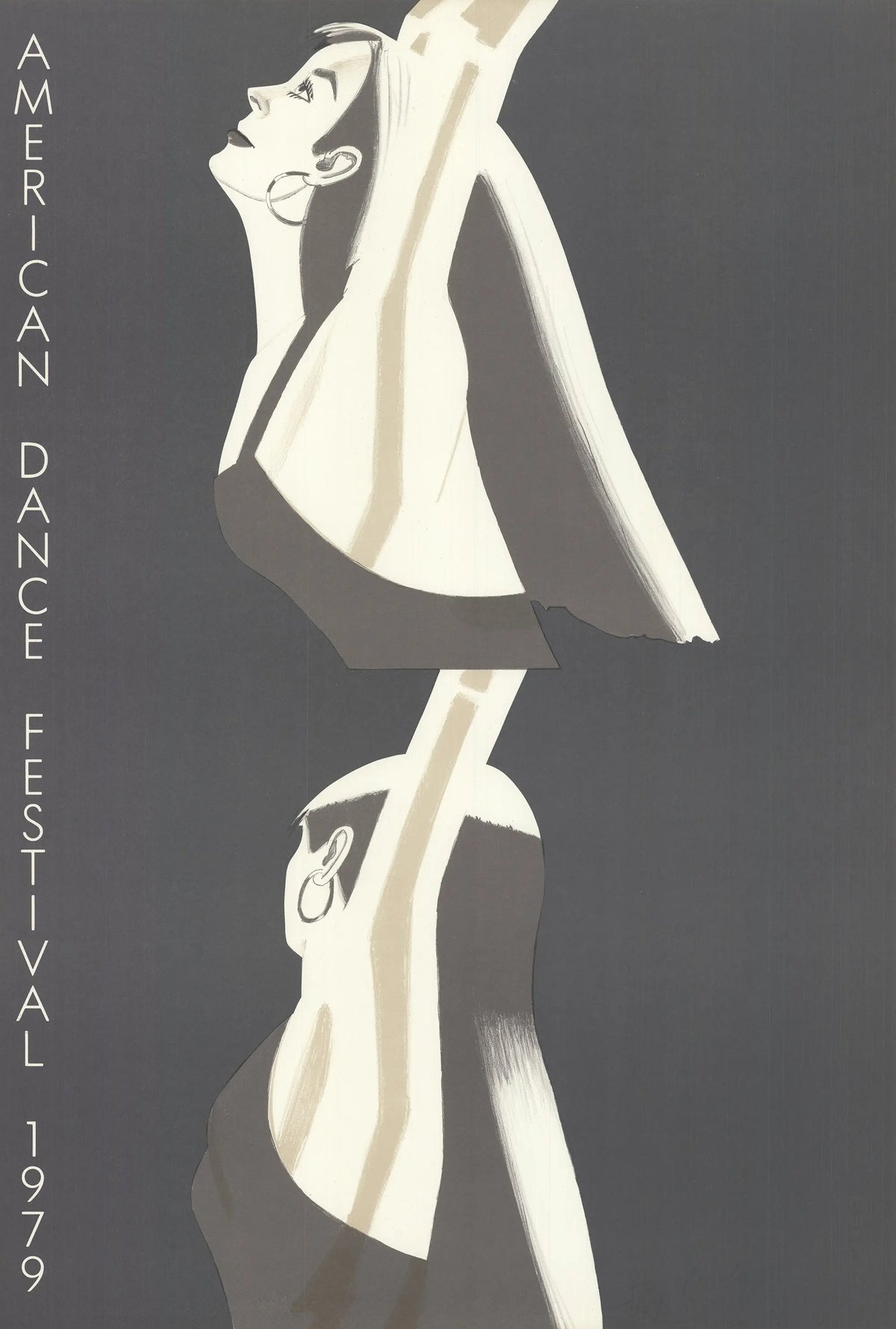 Original Alex Katz lithograph of William Dunas Dance, signed, from the 1979 American Dance Festival.