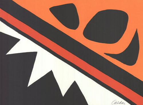 Alexander Calder La Grenouille et la Scie 1971 lithograph poster displaying abstract frog and saw imagery in vibrant colors.