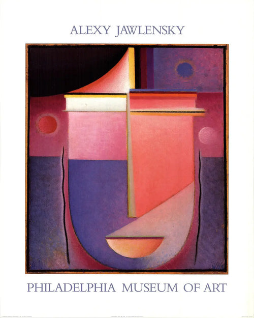 Alexej von Jawlensky Looking Within Rosy Light 1987 lithograph poster showing vibrant abstract artwork and warm pink tones.