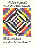 Signed Alfred Jensen limited edition serigraph titled "150 Years of Growth" artwork, featuring vibrant abstract design.