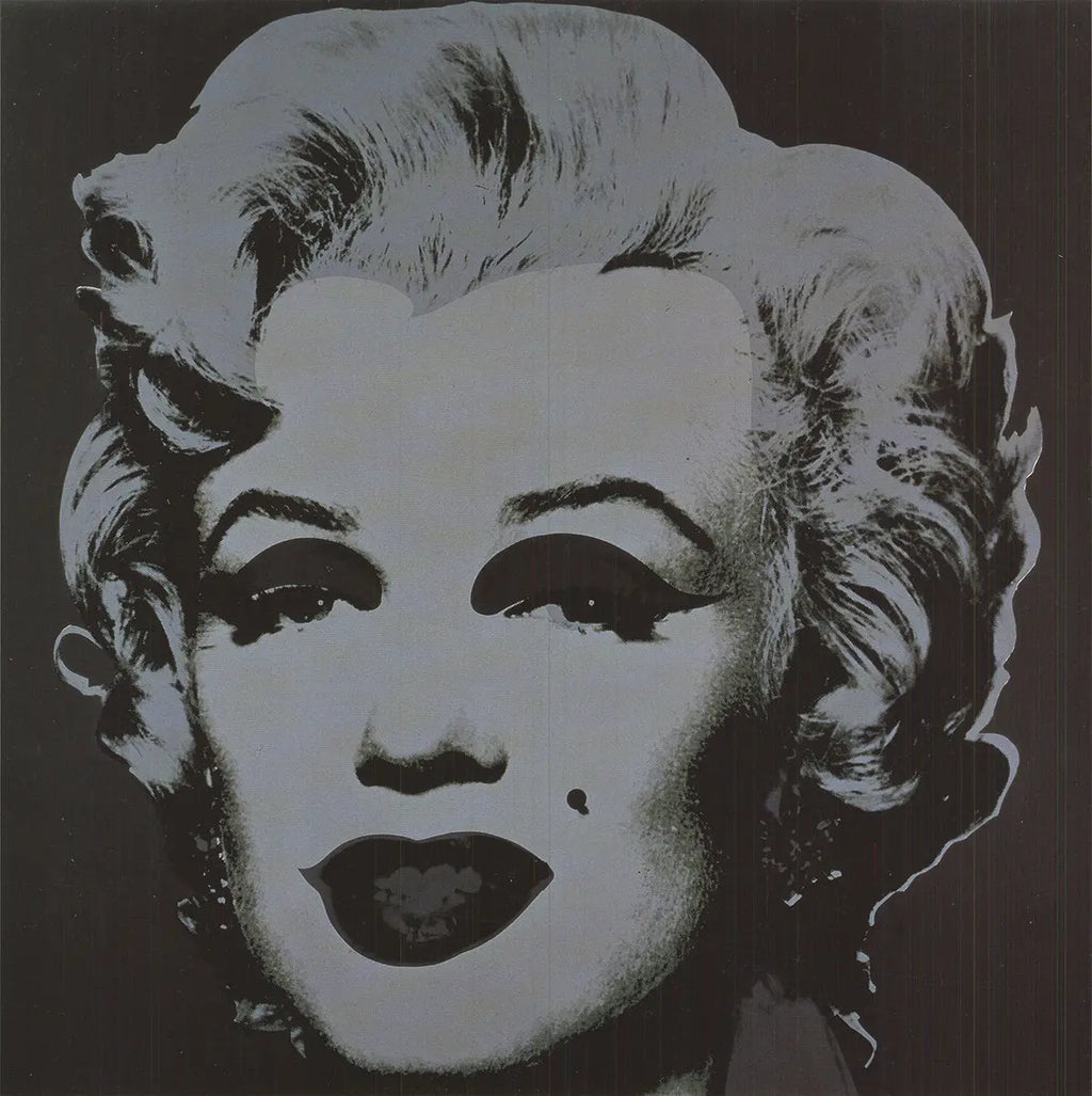 Original Andy Warhol Marilyn Black Mini 1995 offset lithograph art poster featuring Warhol's iconic portrait of Marilyn Monroe.