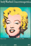 Vintage Andy Warhol Marilyn Pop Art poster on linen, from 1990, featuring iconic Marilyn Monroe image by Andy Warhol.