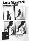 Anja Manfredi lithograph poster titled "A Gesture is Exposed" from 2013, showcasing monochrome abstract art in a minimalist style.