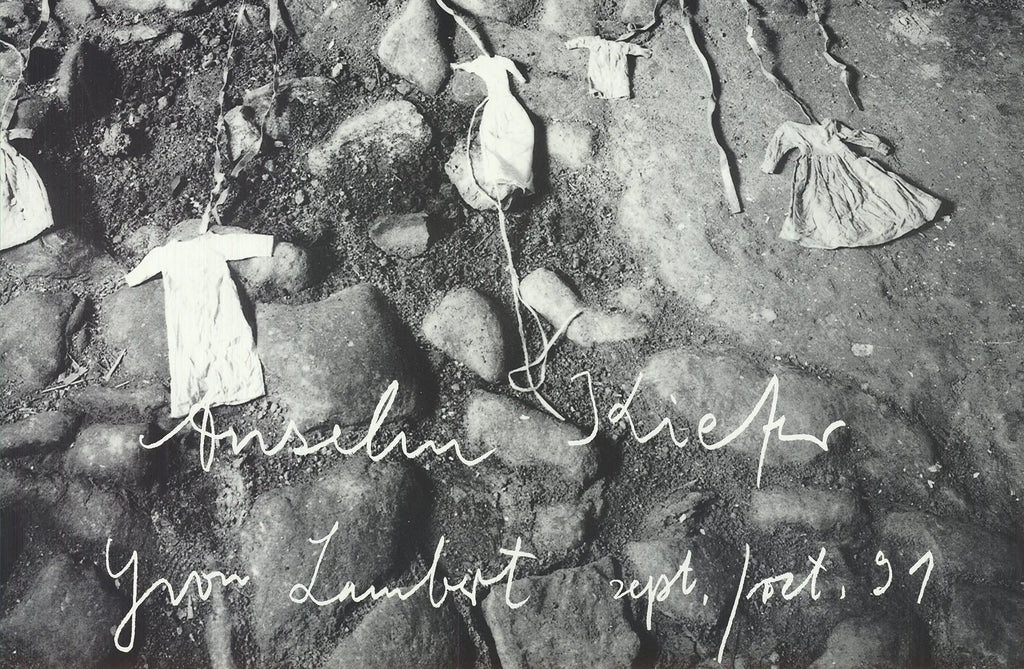 Original Anselm Kiefer lithograph poster from the 1991 Yvon Lambert Gallery exhibition, featuring abstract artwork by the artist.